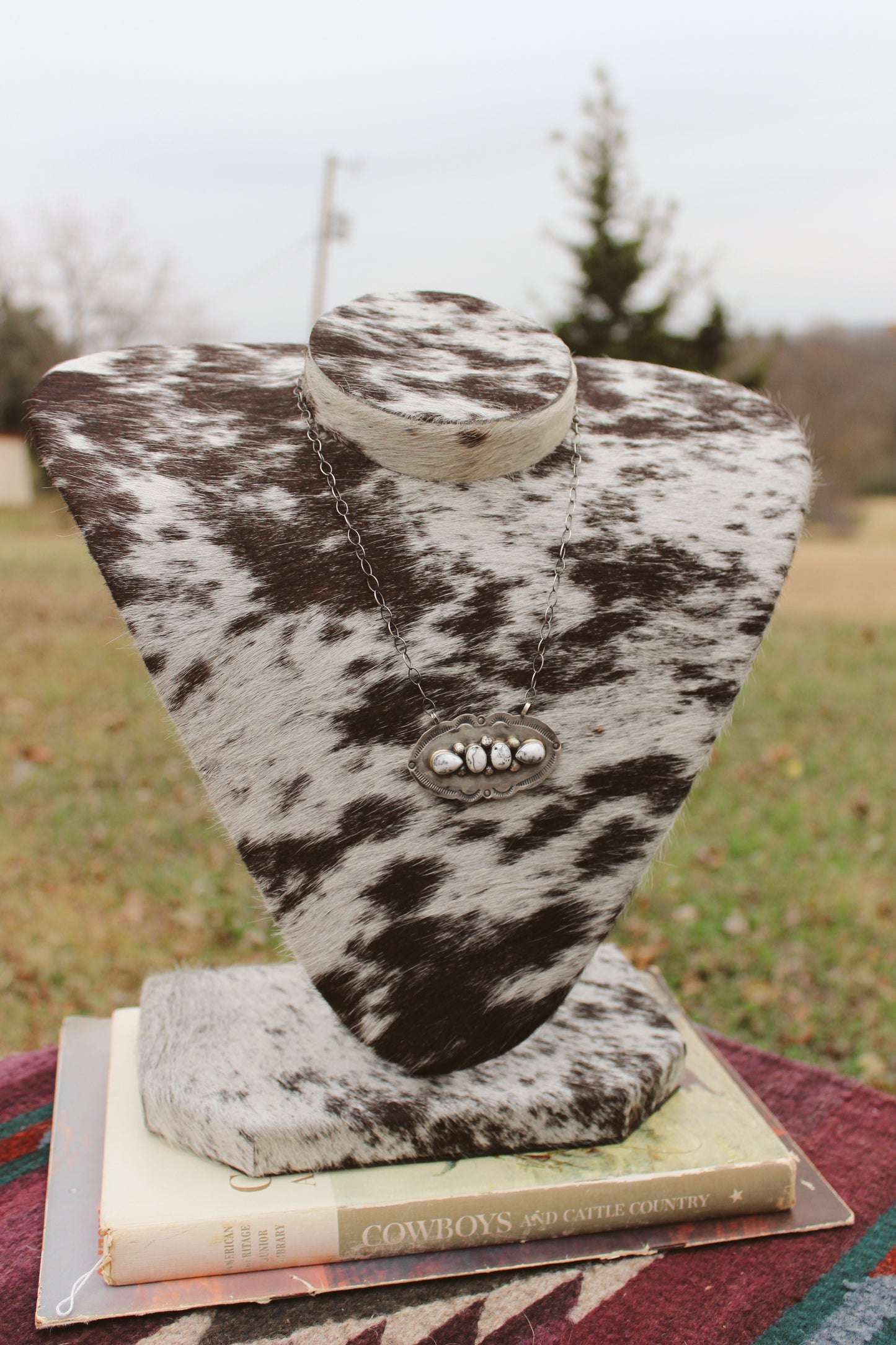 Stamped White Buffalo Necklace