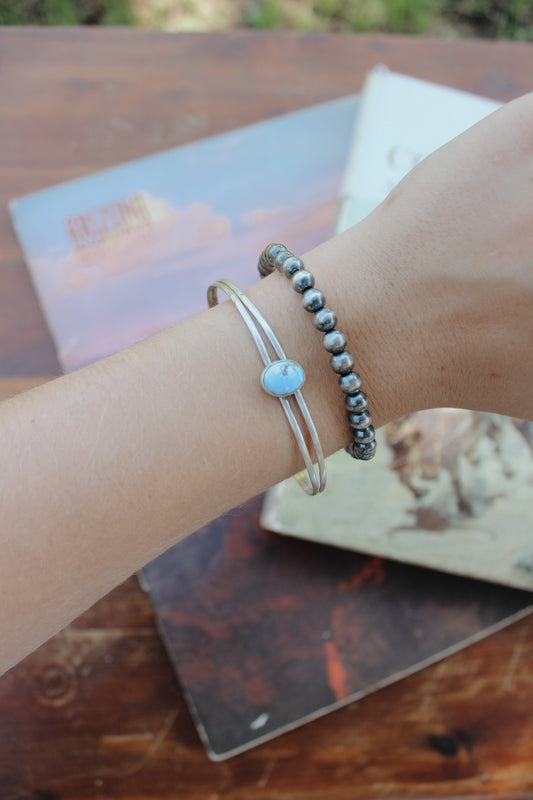 6mm Sterling Silver Pearl Bracelet