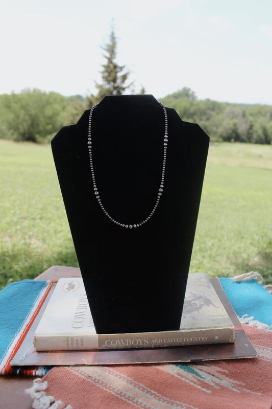 18" Graduated Sterling Silver Pearl Necklace