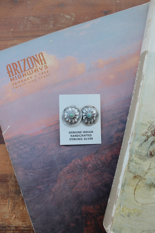 Concho Earrings w/Turquoise by Joan Begay