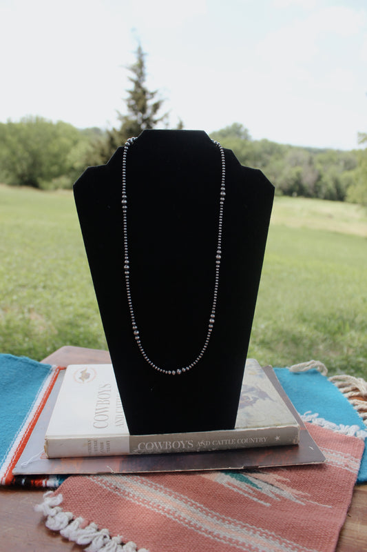 24" Graduated Sterling Silver Pearl Necklace