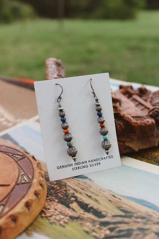 Multi Stone Dangle Earrings
