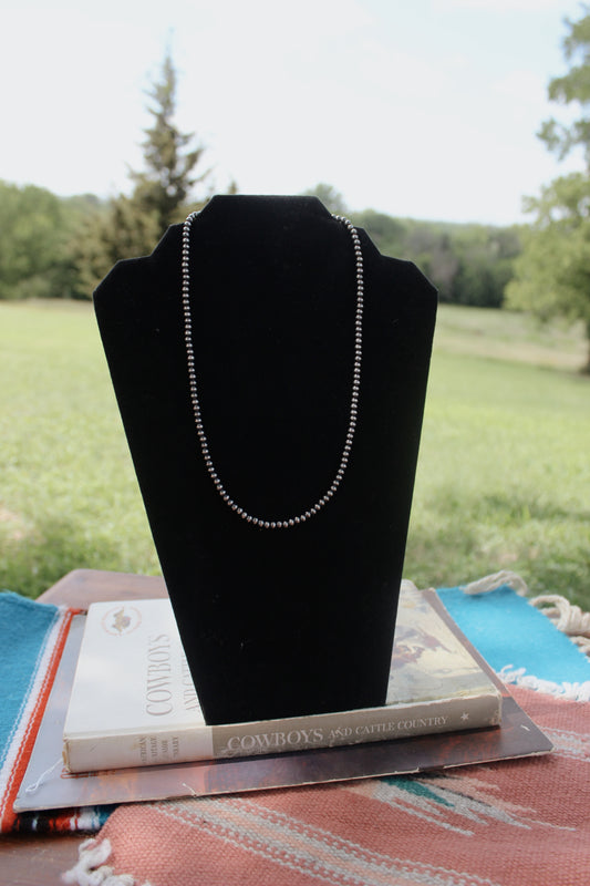 20" 4mm Sterling Silver Pearl Necklace