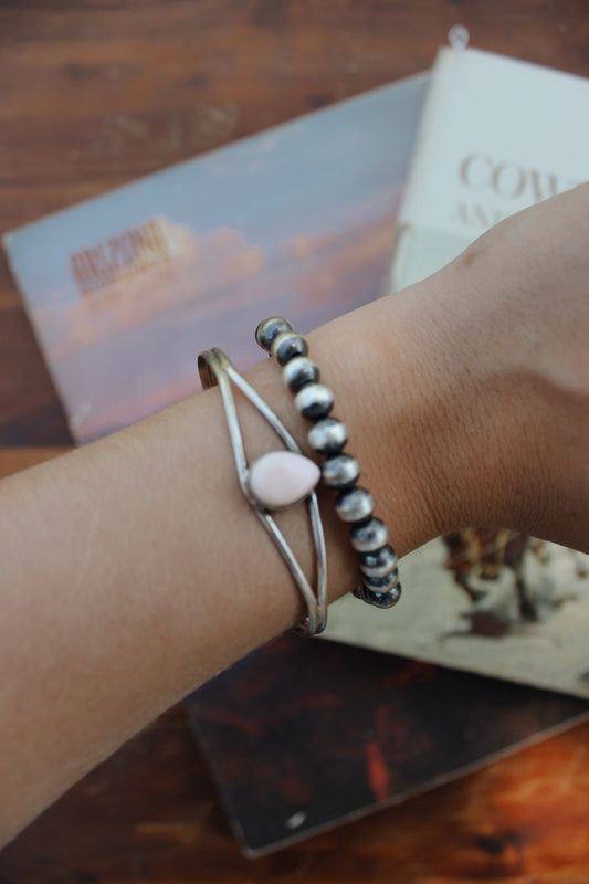 7mm Sterling Silver Pearl Bracelet