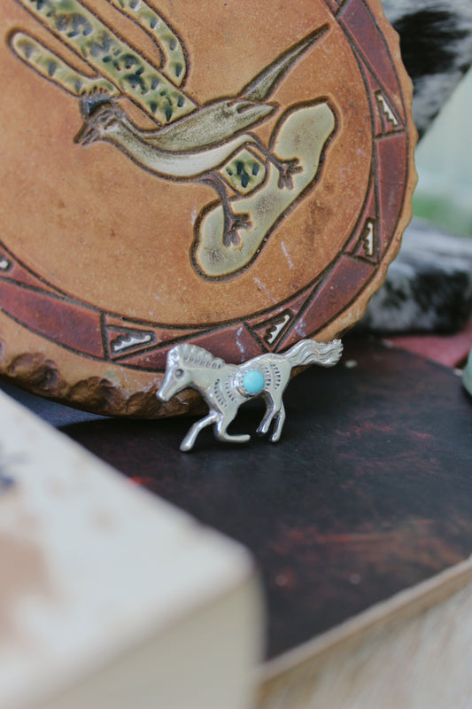 Horse Turquoise Pin