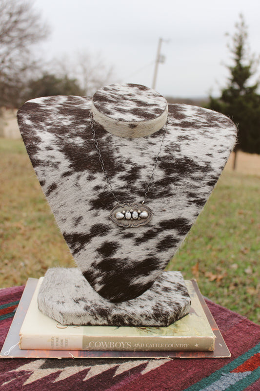 Stamped White Buffalo Necklace