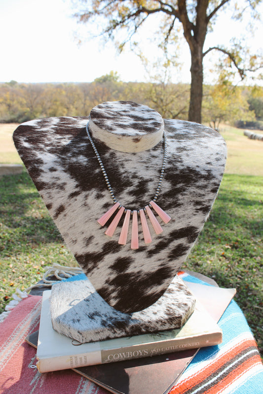 Pink Conch Statement Necklace