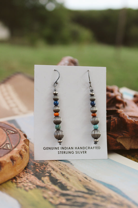 Multi Stone Dangle Earrings