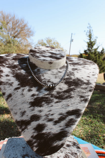 16" Multi Size Sterling Silver Pearl Necklace