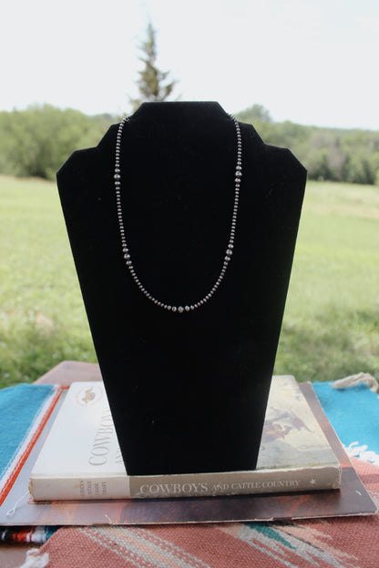 18" Graduated Sterling Silver Pearl Necklace