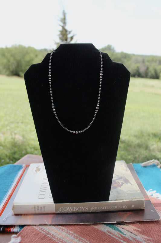 18" Graduated Sterling Silver Pearl Necklace