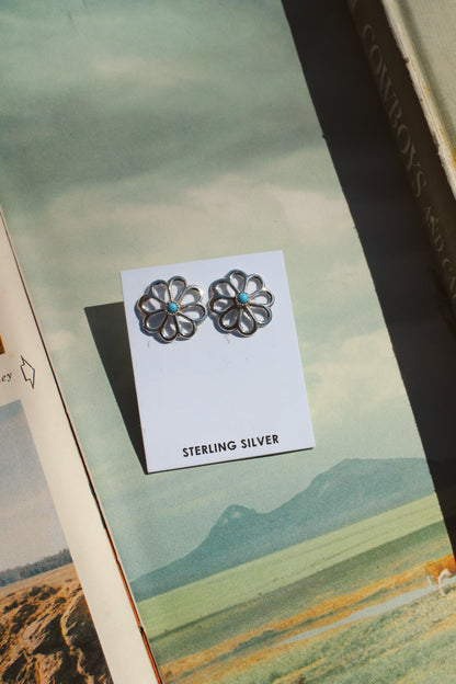 Flower Turquoise Stud Earrings