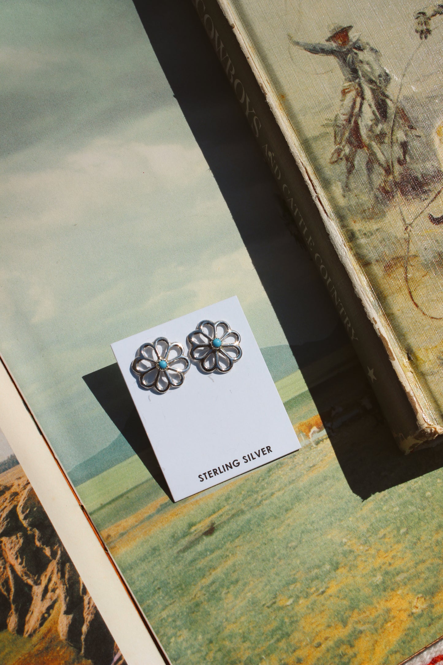 Flower Turquoise Stud Earrings