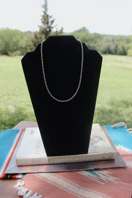 18" 4mm Sterling Silver Pearl Necklace