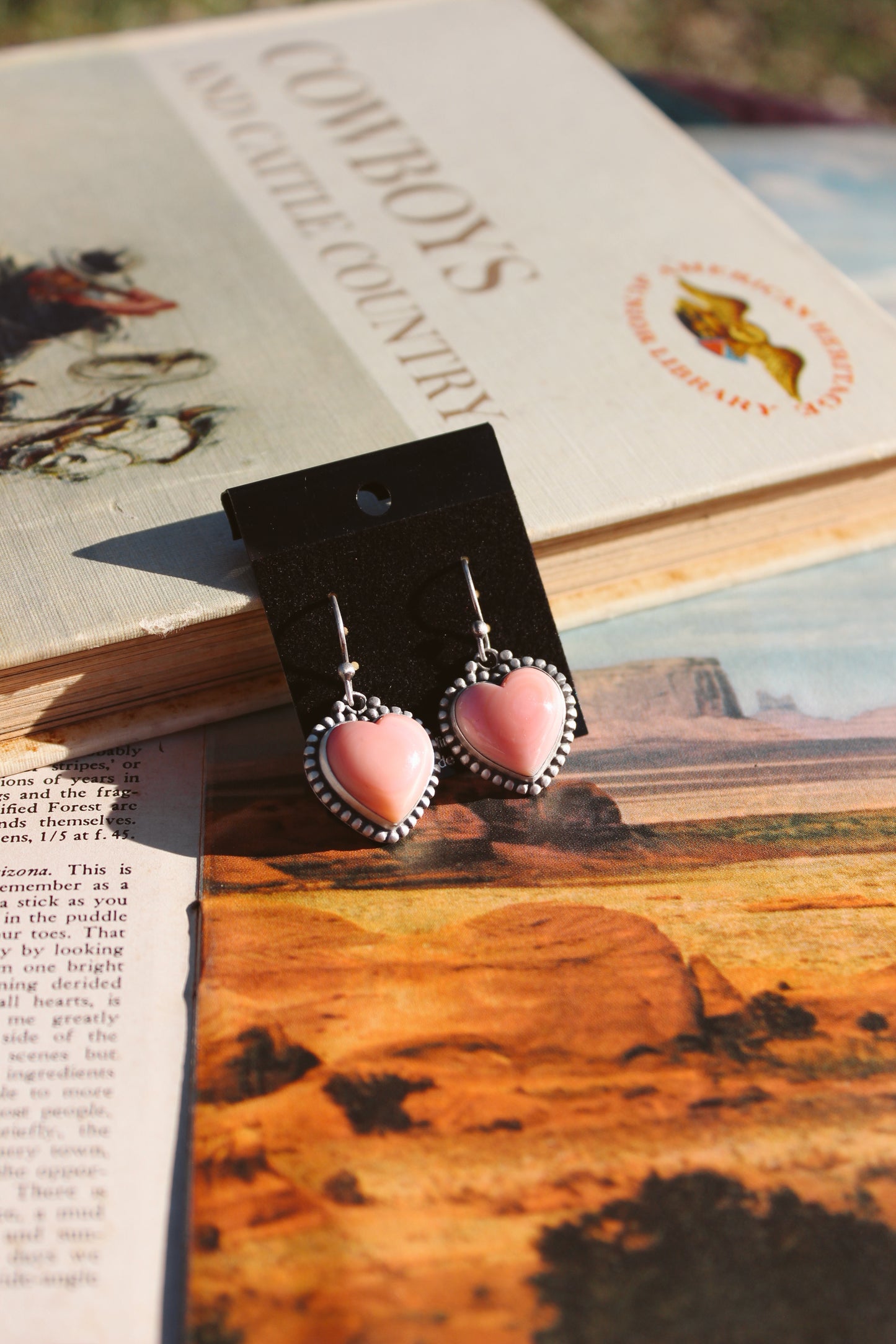 Pink Conch Heart Dangles
