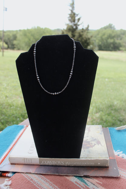 16" Graduated Sterling Silver Pearl Necklace