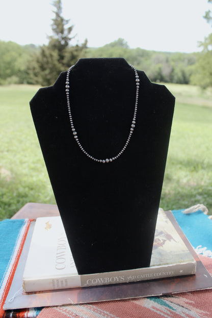 16" Graduated Sterling Silver Pearl Necklace