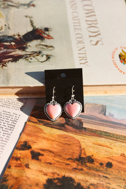 Pink Conch Heart Dangles