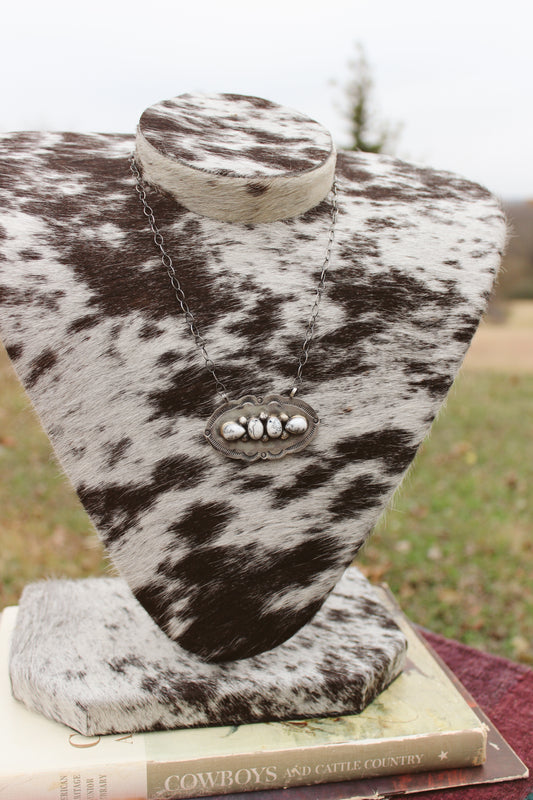 Stamped White Buffalo Necklace