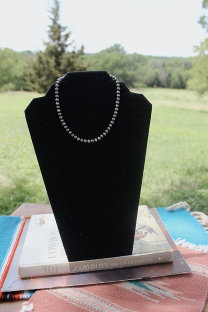 14" 6mm Sterling Silver Pearl Necklace