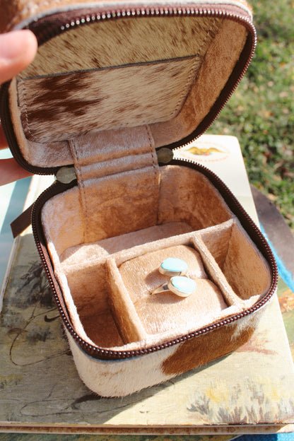 Hand Tooled Leather Travel Jewelry Case