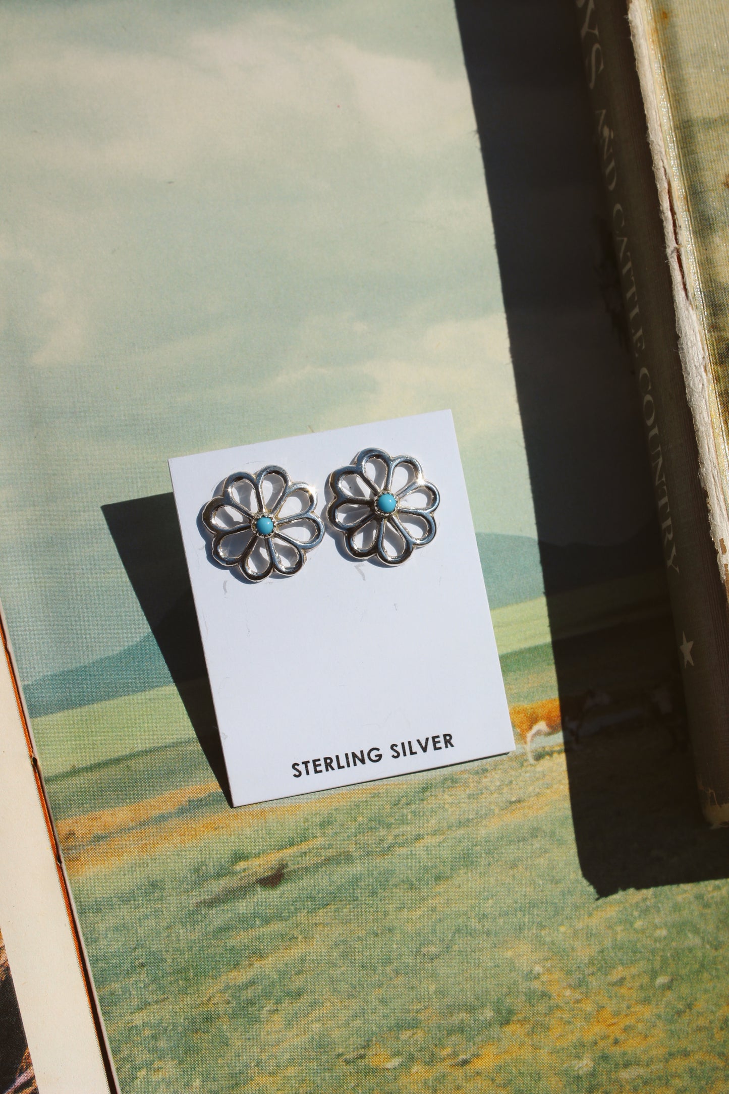 Flower Turquoise Stud Earrings