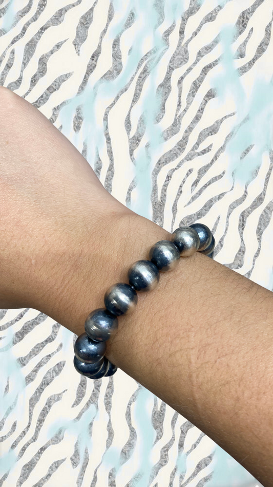10mm Sterling Silver Stretchy Bracelet